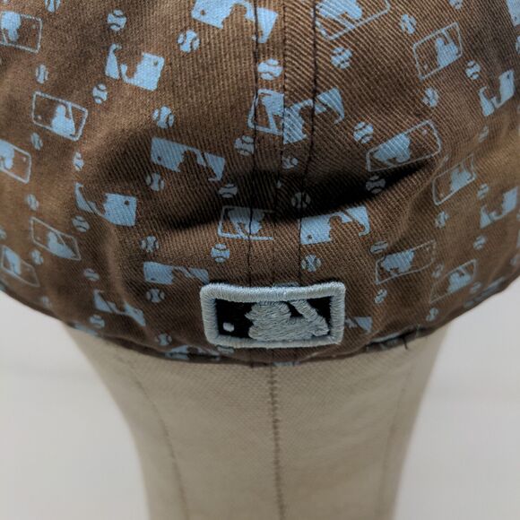 New Era 59Fifty Atlanta Braves Fitted Hat Brown Size 7 3/8 All Over Print Logo - Picture 9 of 13